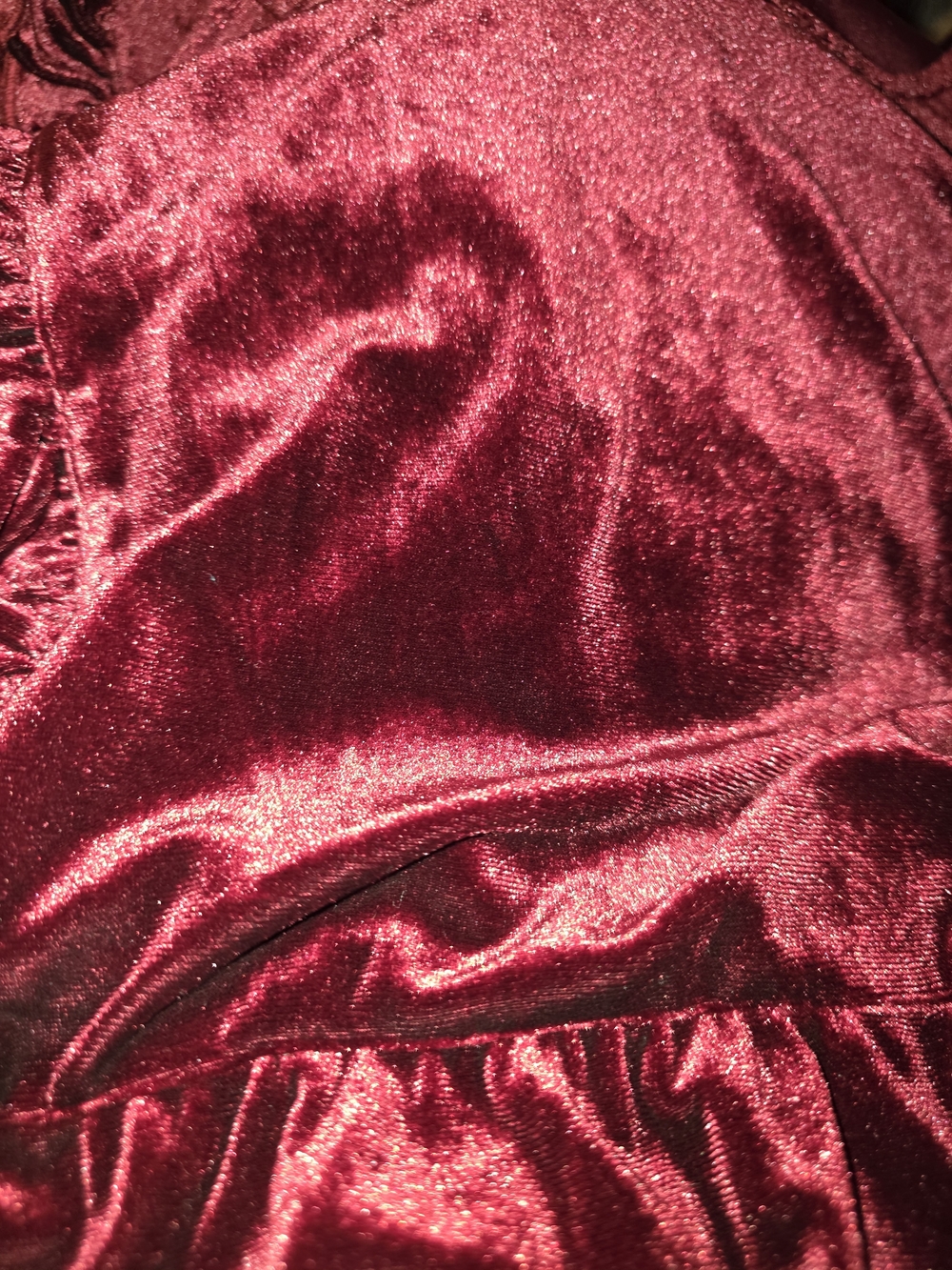 Long‎ Sleeve Velvet Tiered Dress in Deep Burgundy Dark Academia - Picture 10 of 11